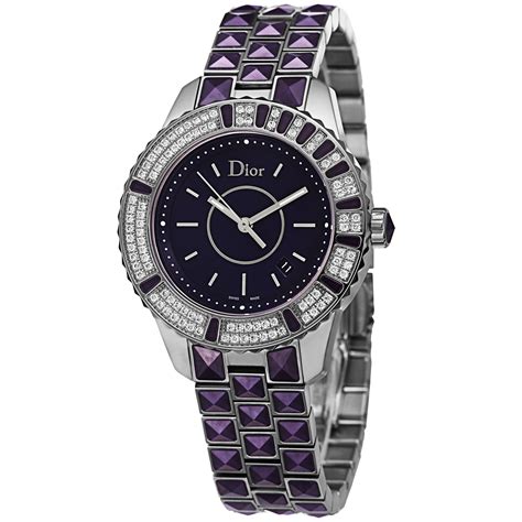 dior christal watch purple|christian dior vintage ladies watch.